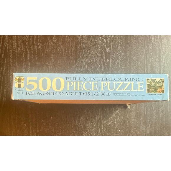 The Rainbow Works 500 Piece Puzzle Grand Rue France Vintage Factory Sealed - Picture 2 of 5